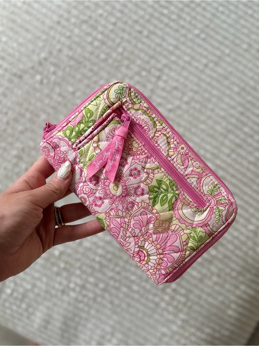 Rare Vintage Vera Bradley Pink Petal Tote Bag & Accessory Set Quilted Florals